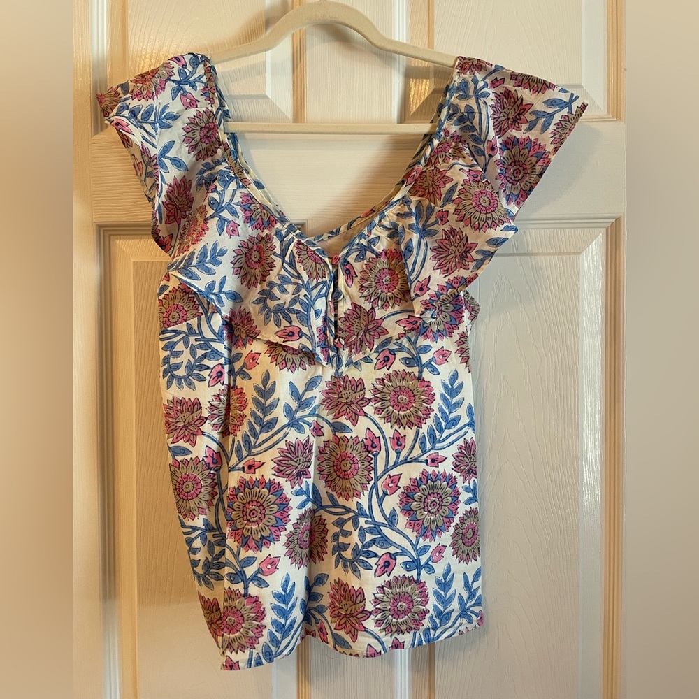 Jcrew Flutter Sleeve Shirt S